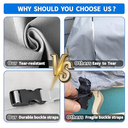 Waterproof Boat Swing Back Seat Cover, 600D Marine Grade Polyester Canvas Swingback Cooler Seat Cover,Grey