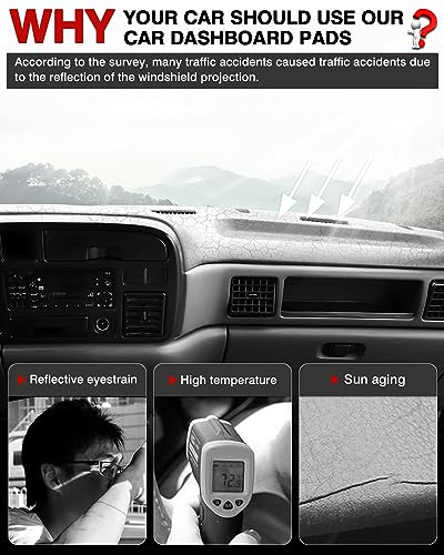 Autorder Dashboard Cover Mat for 1994-1997 Dodge Ram 1500 2500 3500 Accessories Dash Cover Flannel Dash Mat Sunshade Glare UV Rays Protector - size: 1994-1997 Dodge Ram