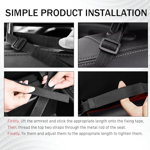 Car Net Pocket Handbag Holder, Organizer Storage Between Front Seats, Large Capacity Auto Seat Back Mesh Pocket Organizer, Car Handbag Holder Between Seats Universal for Most Vehicles (Red)