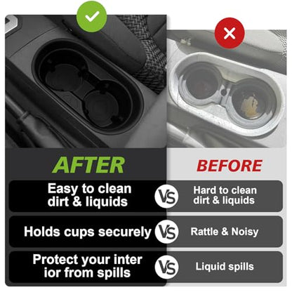 Muslogy Center Console Cup Holder Insert Compatible with 2005-2021 Nissan Frontier Accessories Middle Console Armrest Front Drink Holder Organizer Non-Slip Silicone Drink Stopper - size: 2005-2021 Nissan Frontier
