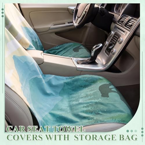 2 Pack Car Seat Towel Covers, 63 x 32 Universal Non Slip Microfiber Sweat Protector for Gym Running Swimming Yoga, Washable Bucket Seat Covers for Cars Trucks SUVs(Mountain Bear) - style: Mountain Bear