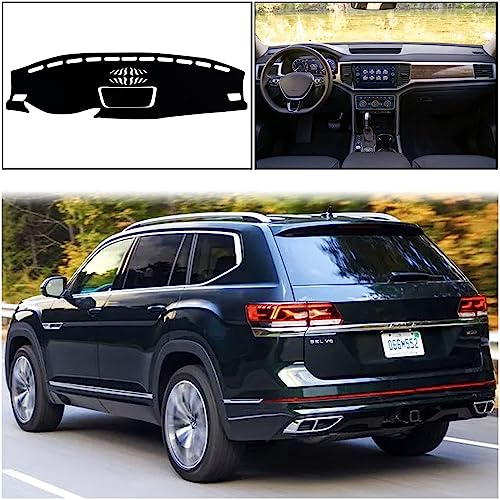 Dash Mat Cover Interior Dashboard Protection pad Compatible with Volkswagen Atlas SUV S SE SEL and SEL Premium 2018-2023 Sunshade Glare UV Rays Protector (Black Trim) - color: Black Trim