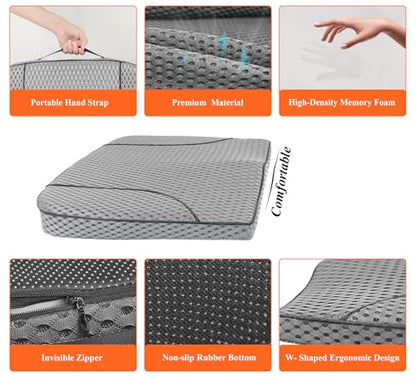 kingphenix Premium Car Seat Cushion, Memory Foam Driver Seat Cushion to Improve Driving View- Coccyx & Lower Back Pain Relief - Seat Cushion for Car, Truck, Office Chair (4D Mesh Gray) - color: 4d Mesh Gray