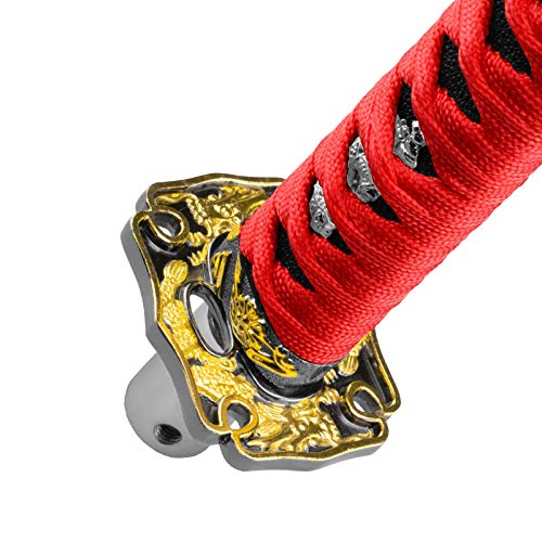 JDMBESTBOY Samurai Sword Red Black Shift Knob Shifter Alloy Katana Adapters Universal 20cm - color: Red Black, size: 20cm