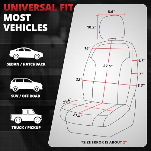 Drive Series Front Row Set Seat Covers Universal for Cars Trucks SUV, Navy Blue, CA-SC-Drive-F-NB - color: Navy Blue, size: Front Row, style: Drive Series