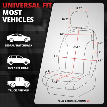 Drive Series Front Row Set Seat Covers Universal for Cars Trucks SUV, Red, CA-SC-Drive-F-RD - color: Red, size: Front Row, style: Drive Series