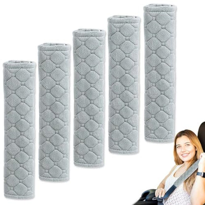 5 Pack Soft Comfort Car Seatbelt Cover Protector Pads Strap for Protecting Neck and Shoulder (Gray) - color: Grey