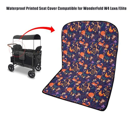 Waterproof Printed Seat Cover Compatible for WonderFold W4 Luxe/Elite,Handmade Double Sided Usable with Quilted Lining,Single 1 Pack Seat Cover
