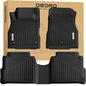 OEDRO Floor Mats Compatible with 2018-2024 Nissan Kicks & 2025 Kicks Play, Custom Fit Front & 2nd Seat Black TPE All-Weather Guard 2 Row Floor Liner Set - style: 18-24 Kicks/25 Kicks Play 1st & 2nd