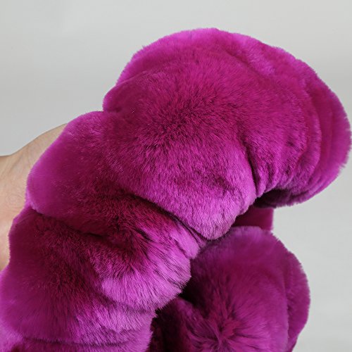 Fluffy Fur Wool Sheepskin Car Steering Wheel Cover for Woman Universal Auto Fuzzy Steering Wheel 14 1/2 inch-15 1/2inch Protector, Comforting Luxurious Soft (Magenta) - color: Magenta