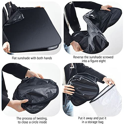 300T Thickened Automotive Glass Sunshade and Comes with Storage Bag,Keep Car Interior Cool,Windshield Sun Shade Fit for Small Cars (M: 55.12 * 27.6 inch) - color: M(55.12 × 27.6 inch)