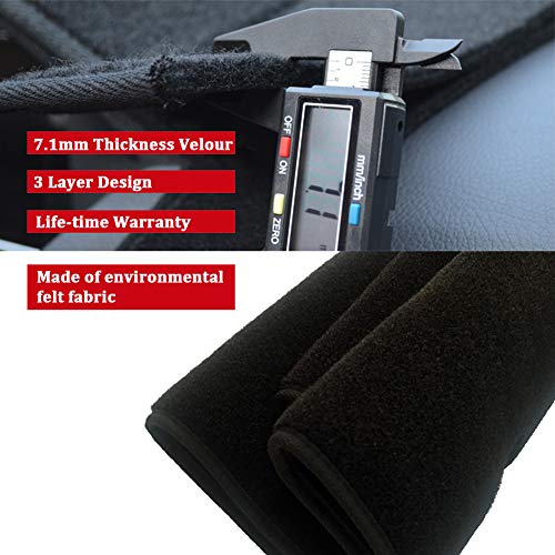 Dashboard Cover for Chevrolet Silverado 1500 2500 3500 1999-2006 Avalanche Chevy Tahoe Suburban GMC Sierra Yukon Dash Cover Mat(Premium Carpet, Black) - color: Black