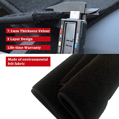 Dashboard Cover for Chevy Chevrolet Suburban/Tahoe 2007-2014,Chevrolet Avalanche Silverado 1500 LTZ 2007-2013,GMC Yukon 2007-2014 Dash Cover Mat(Premium Carpet, Black) - color: Black