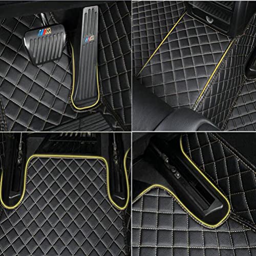 TAHALI Car Floor Mats (Black Red Stripe, 3D) - Luxury Leather, Custom Fit for 99.9% Sedan SUV Sports, All-Weather, Waterproof, Non-Slip, Environmentally Friendly - color: Black Red stripe