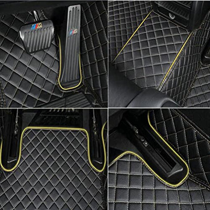 TAHALI Car Floor Mats (Black Red Stripe, 3D) - Luxury Leather, Custom Fit for 99.9% Sedan SUV Sports, All-Weather, Waterproof, Non-Slip, Environmentally Friendly - color: Black Red stripe