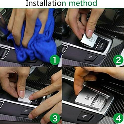 Handbrake Button Cover Trim Chrome Silver Parking Auto Hold Hand Brake Switch Buttons Sticker for BMW 528i 530i 535i 640i 740i 750i X3 X5 X6 F10 F07 F06 F12 F13 F01 F02 F25 F26 F15 F16