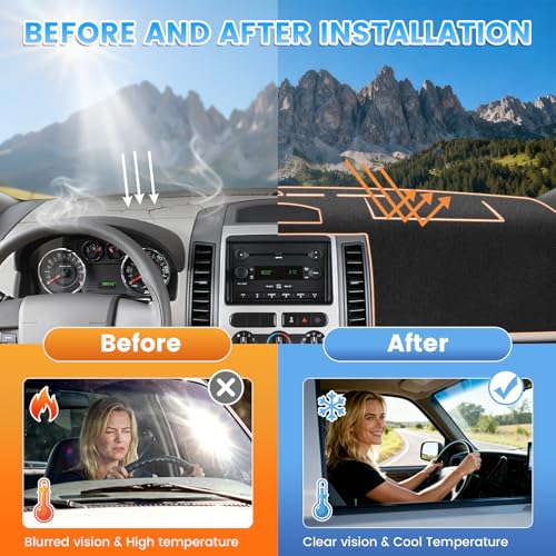 KUST Black Dash Cover Compatible with Ford Edge 2007-2014 Dashboard Cover Accessories for Edge Non-Slip Polyester Dashboard Mat Custom Fit Center Console Sunshield Protector No Glare - size: Edge 07-14(Black)