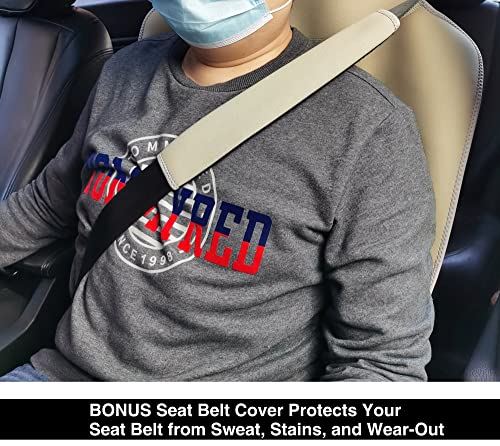 Waterproof Neoprene Car Seat Cover, Sweatproof Non-Slip Seat Protector, Universal Fit for Front Bucket or Rear Bench Seat of Cars, SUVs, Vans, Trucks, Compatible with Airbags and Armrests - color: Khaki