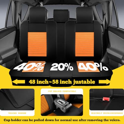 Car Seat Covers, Breathable and Waterproof Faux Leather Automotive Seat Covers for Cars SUV Truck Sedan,Universal Anti-Slip Seat Cover with Backrest (Front Seat, Brown & Black) - color: Brown-Black, size: Front