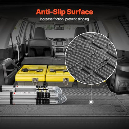 VEVOR Cargo Mat Compatible with Toyota 4Runner 7 Seater 2010-2024 Without Sliding Tray, Precise Fit Trunk Mat for SUVs, TPE Trunk Protector Replacement, Black (1PCS) - style: Toyota 4Runner 2010-2024