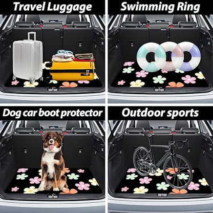 Universal Car Trunk Mat, All Weather Trunk Protection Cargo Liner, Stylish Vehicle Interior Accessories, Durable Cargo Mat Rear Trunk Line Suitable for Most Car (Fresh Simple Flowers, 29" x 39") - color: Fresh Simple Flowers
