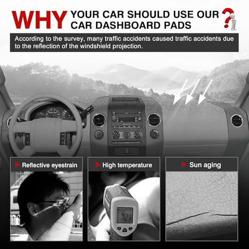 Autorder Beige Dashboard Cover Mat for Ford F150 F-150 2004-2008 Accessories Dash Cover Upgrade Polyester Dash Mat Sunshade Glare UV Rays Protector - size: 2004-2008 F150 (Beige)
