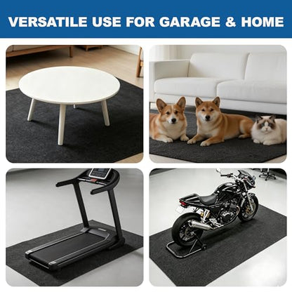 Oil Mat for Garage 36" x 59" - Premium Felt + Rubber Waterproof Backing Thickened Soft Contains Liquids Oil Spill Mat Reusable Non-Slip Maintenance Pad for Under Car Workbench Driveway Spot Protection