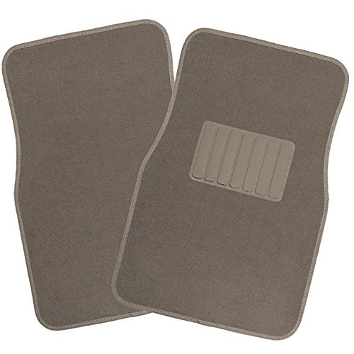 OxGord 4pc Full Set Carpet Floor Mats, Universal Fit Mat for Car, SUV, Van Trucks - Front Rear, Driver Passenger Seat Beige - color: Beige