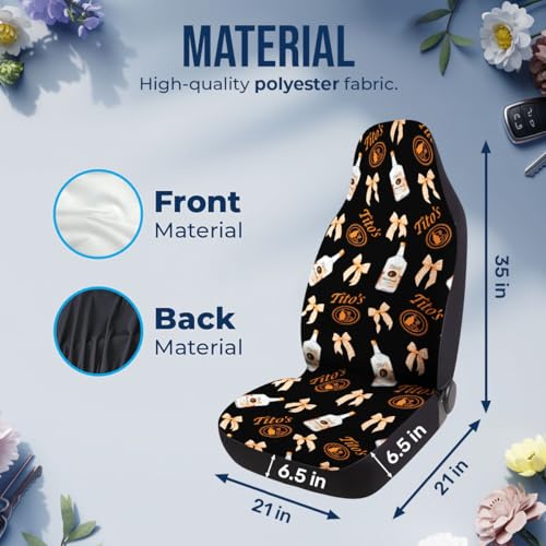 American Vodka Car Seat Covers Set of 2, Breathable Front Seat Covers for Truck Sedan SUV, Funny Car Accessories, Wine Themed Gift for Women Men - color: American Vodka