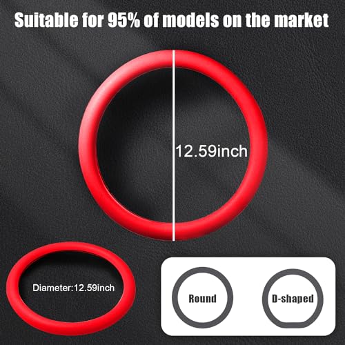 JDDRY Silicone Steering Wheel Protector,Universal Fit Auto Steering Wheel Cover(Red,1PC) - color: Red