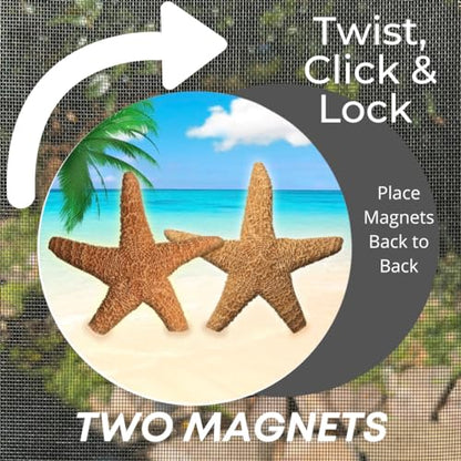 Screen Door Magnets Double Sided – Keep People, Kids, and Dogs from Running into The Screen Door - Robbins Aria Star Fish - color: Star Fish by the Sea