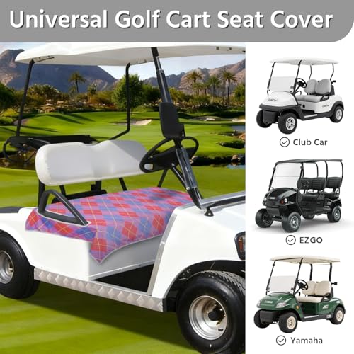 Golf Cart Seat Covers, Universal Golf Cart Seat Towel Blanket for Yamaha, EZGO, Club Car, Icon and More 2-Seat Carts, 100% Microfiber Keeps Seat Comfortable and Clean - color: pink