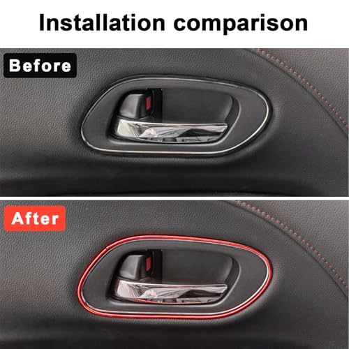 Car Interior Moulding Trim Strips 16.4ft /5M Universal Car Decoration Pinstriping Filler Insert Strips Styling Dashboard Decorative DIY Flexible Strip Garnish Accessory with Installing (Red)