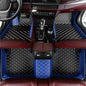 Customized Personalized Car Mats - All Weather Men's and Women's Floor mats Suitable for 99% of vehiclesPads Protection Non-Slip Leather Floor Liners (Blue and Black Beige) - color: Blue and black beige 1