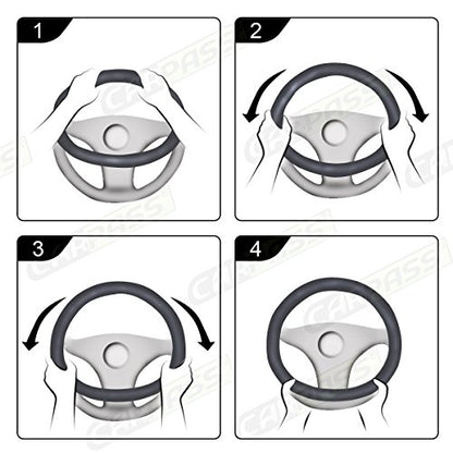 CAR Pass Black Faux Suede 14.5-15 Inch Memory Foam Steering Wheel Covers Breathable Anti-Slip Odorless Steering Wheel Universal Fit for Men Women - color: Black