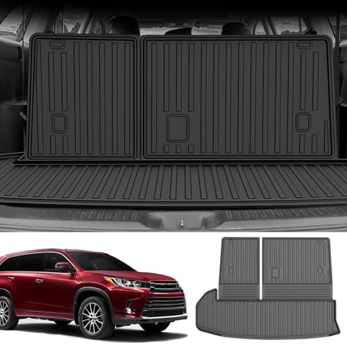 AOMSAZTO Cargo Mat Compatible with 2014-2019 Toyota Highlander Cargo Liner with Backrest Mat for 7 Seat Highlander Accessories (2014-2019 Toyota Highlander Cargo Mat with Backrest Mat) - style: 2014-2019 | For Toyota Highlander Cargo Mat