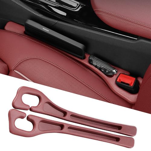 Car Seat Gap Filler 2-Pack, Universal Car Seat Gap Filler Organizer, Seat Gap Plug – Fills Gap Between Seat & Console (Red) - color: Red