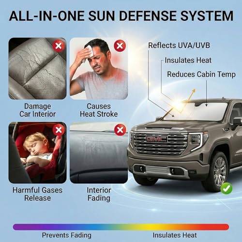 for Jeep Cherokee Sun Shade Windshield Cover - Custom Fit Cherokee Accessories 2014-2024 Sunshade Foldable UV Protection & Heat Shield Sun Visor Accessories - size: For Jeep Cherokee 2014-2024