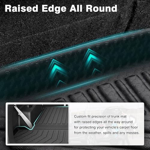 Mixsuper Cargo Liner for Kia Sorento 2021-2025 2026, All Weather Cargo Mat Rear Trunk Liner for Sorento Accessories Behind The 2nd Row Seats Black