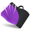 Gel Seat Cushion, for Long Sitting -Double Thick Gel Seat Cushion Breathable Honeycomb Chair Cushion with Non-Slip Cover for Office Chair Car, Wheelchair, Long Trips,Relief Sciatica Pain - color: Large Violet