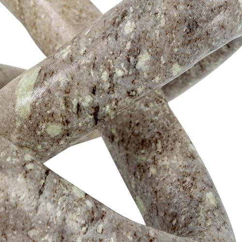 Creative Co-Op Modern Decorative Marble Link Knot, Beige - color: Beige