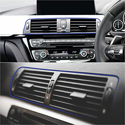X AUTOHAUX Car Interior Gap Door Edge Trim Strip Line Dark Blue 8m 26.25ft
