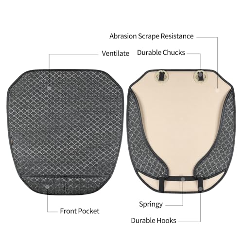 1 Pack Bottom Car Seat Cover with Storage Pocket，Breathable Car Seat Protector，Luxury Front Seat Cover，Anti-Skid Four Seasons General, fits Most Vehicles.(Black,1PC) - color: Black-Front-1pc