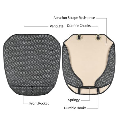 1 Pack Bottom Car Seat Cover with Storage Pocket，Breathable Car Seat Protector，Luxury Front Seat Cover，Anti-Skid Four Seasons General, fits Most Vehicles.(Black,1PC) - color: Black-Front-1pc