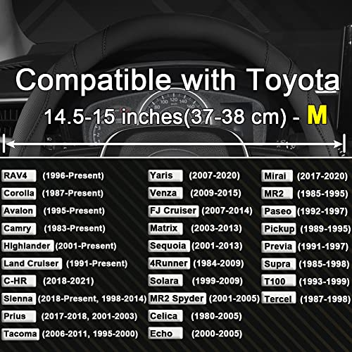 West Llama Customized Auto Car Steering Wheel Cover for Toyota (Black) - color: A-Black, size: Standard Size (14 ½''-15'')