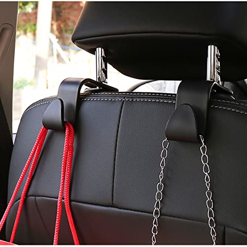 Car Back Seat Headrest Hooks, 4 Pack Black Stylish Back Seat Hanger for Car Handbag Clothes Coats Grocery Bags, Car Interior Accessories (Black2) - color: Black2