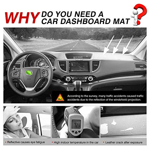 CARTIST Flannel Dashboard Cover for Honda CR-V 2012-2016 CRV Dash Cover Nonslip Dashboard Mat Protector Sunshade No Glare