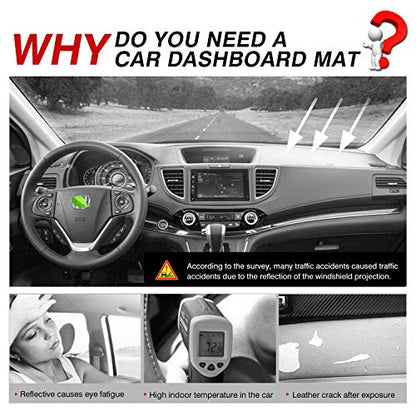 CARTIST Flannel Dashboard Cover for Honda CR-V 2012-2016 CRV Dash Cover Nonslip Dashboard Mat Protector Sunshade No Glare