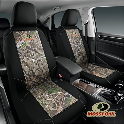 Mossy Oak Camo Seat Covers Low Back - Premium Cotton Twill Car Seat Cover, Airbag Compatible, Universial Fit Most Front Seats - Official Licensed Product - color: Cotton Low Back