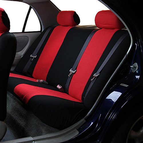 FH Group Flat Cloth Full Set Car Seat Covers Three Row 7 Seater - Universal Fit for Cars, Trucks & SUVs Red - color: Red